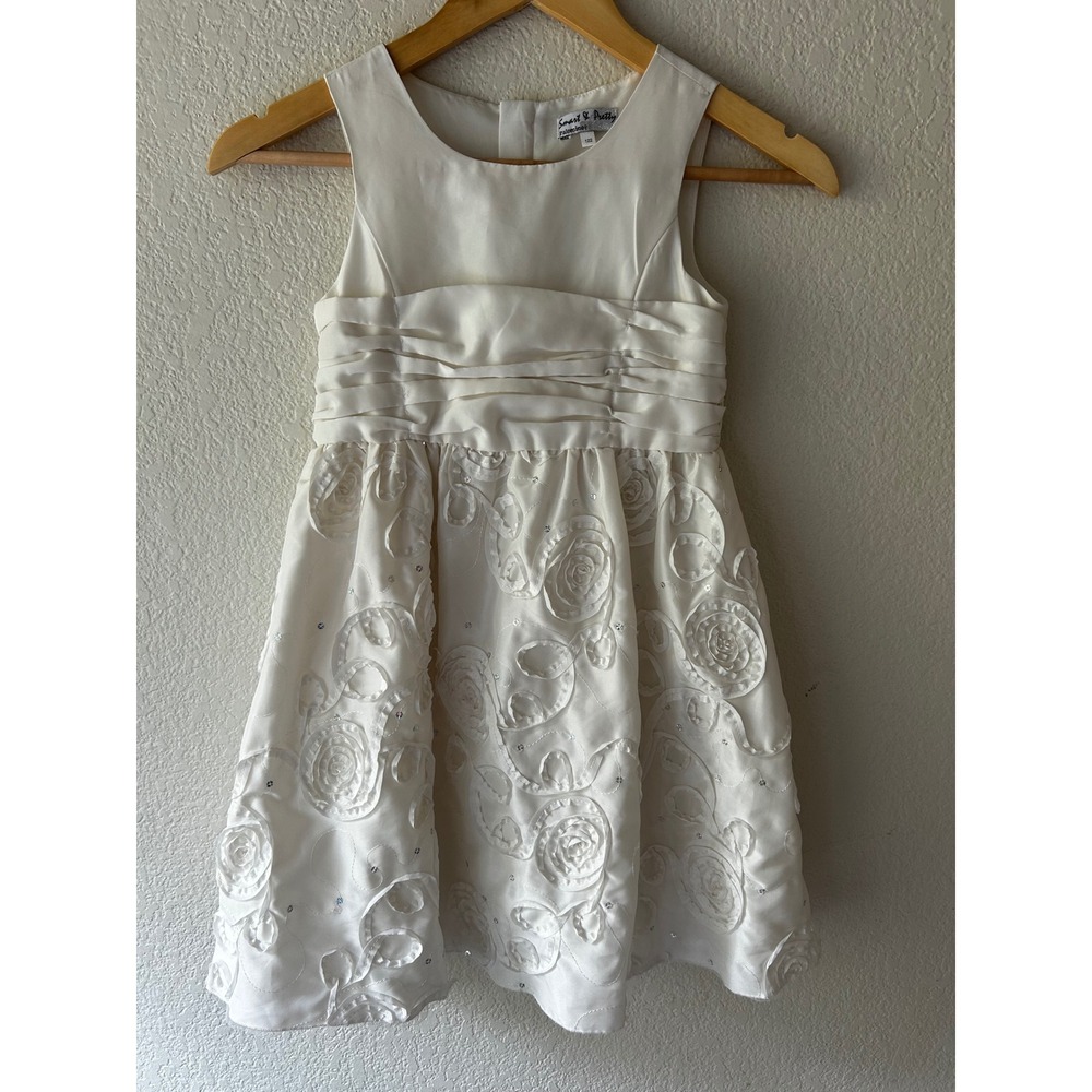 Smart & Pretty Palomino Girls White Flower Girl First Communion Dress 122